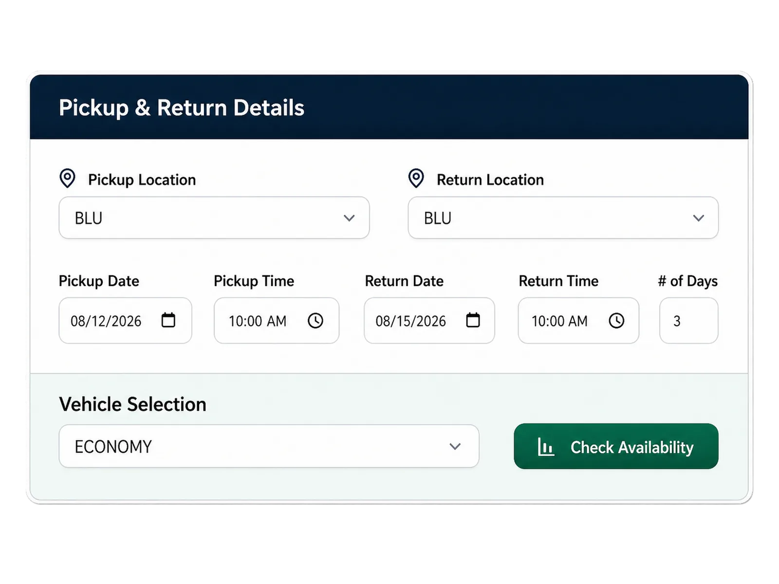 Build an estimate from configured rate inputs