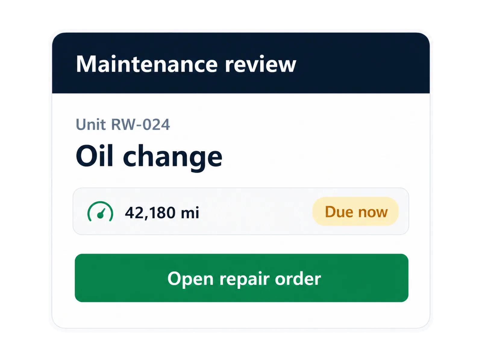 Keep service history with the unit