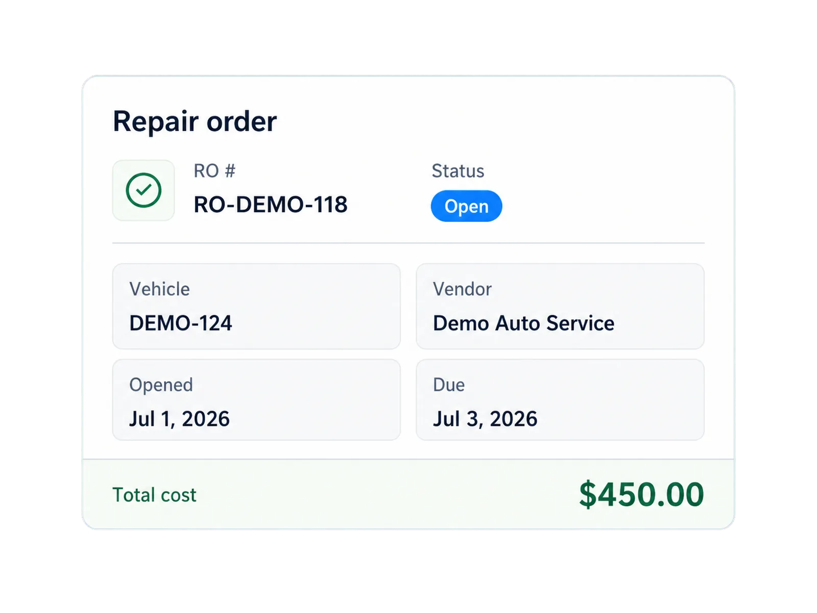 Use configured status controls while work is open