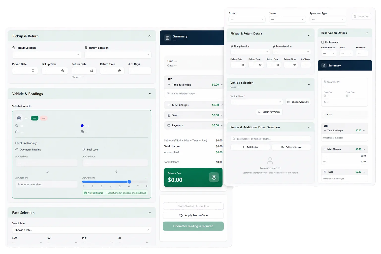 Guide pickup and return with a consistent counter workflow
